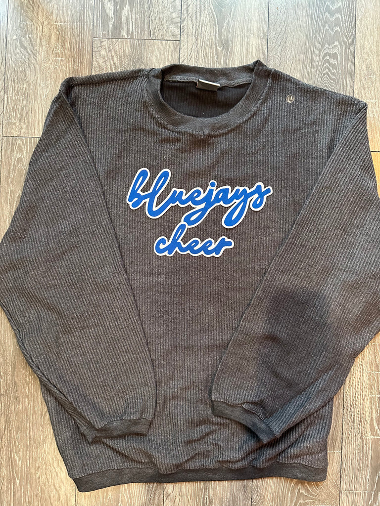 BLUEJAYS CHEER - GREY RIBBED CREW