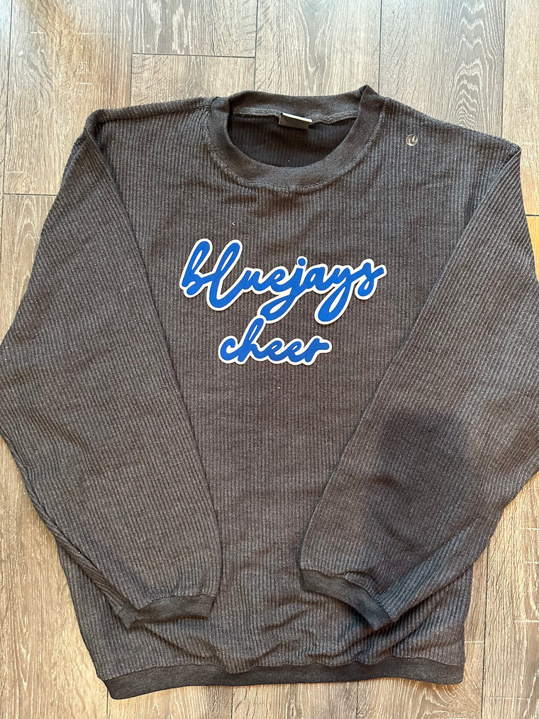 BLUEJAYS CHEER - GREY RIBBED CREW