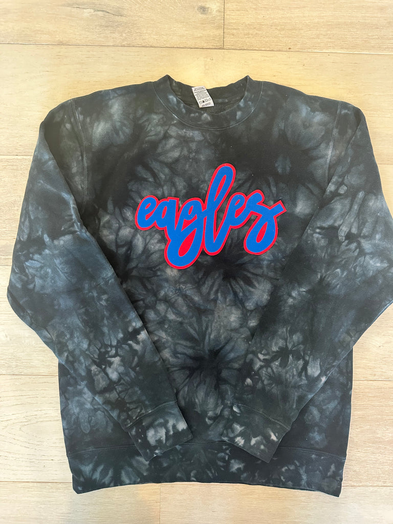 EAGLES - BLACK DYED CREW