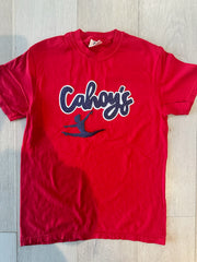 CAHOY'S - RED COMFORT COLORS TEE - YOUTH + ADULT (with silhouette)