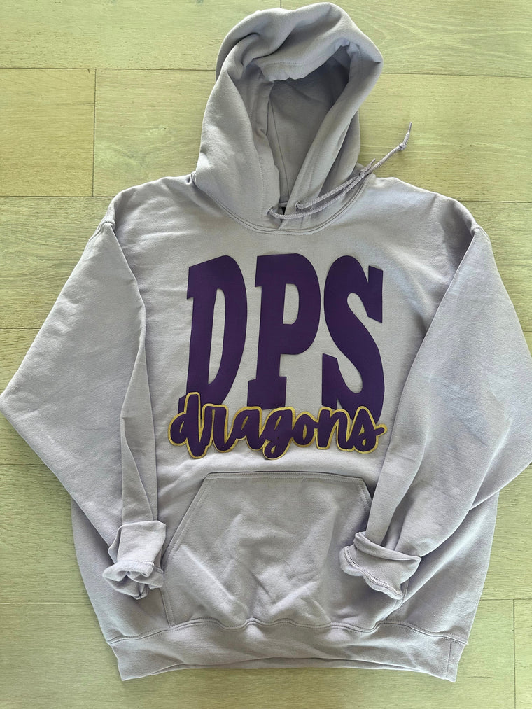 PURPLE DPS CURSIVE PURPLE/GOLD METALLIC DRAGONS - ORCHID HOODIE