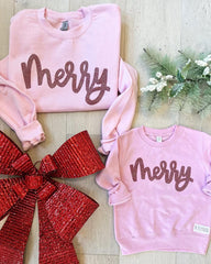 MERRY - LIGHT PINK CREW (TODDLER + ADULT)