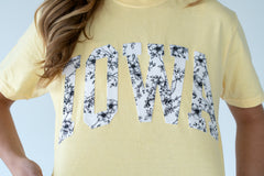 BLACK/WHITE FLORAL IOWA - BUTTER YELLOW TSHIRT