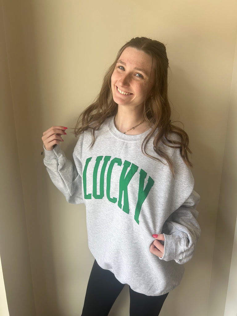 GREEN LUCKY - GREY CREW