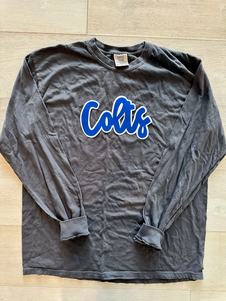 COLTS - GREY COMFORT COLORS LONG SLEEVE