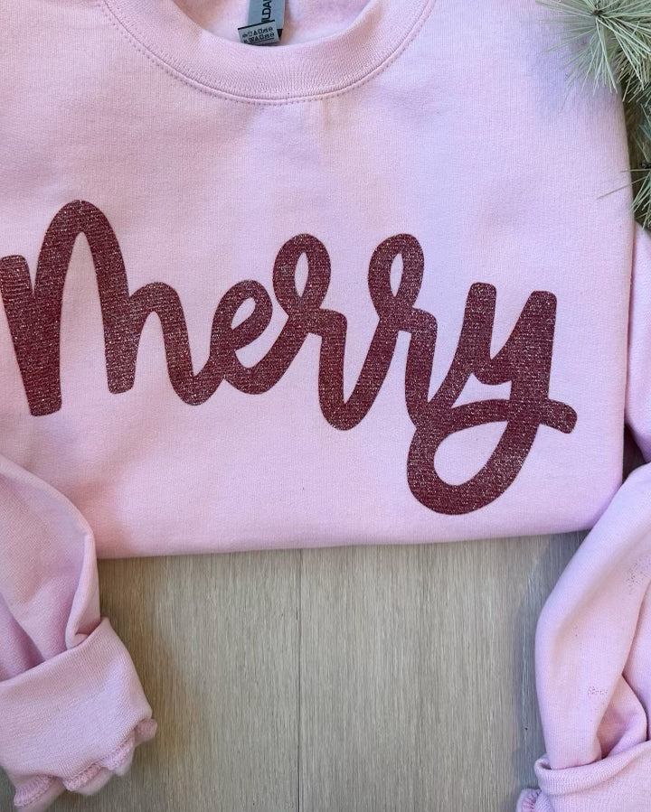 MERRY - LIGHT PINK CREW (TODDLER + ADULT)