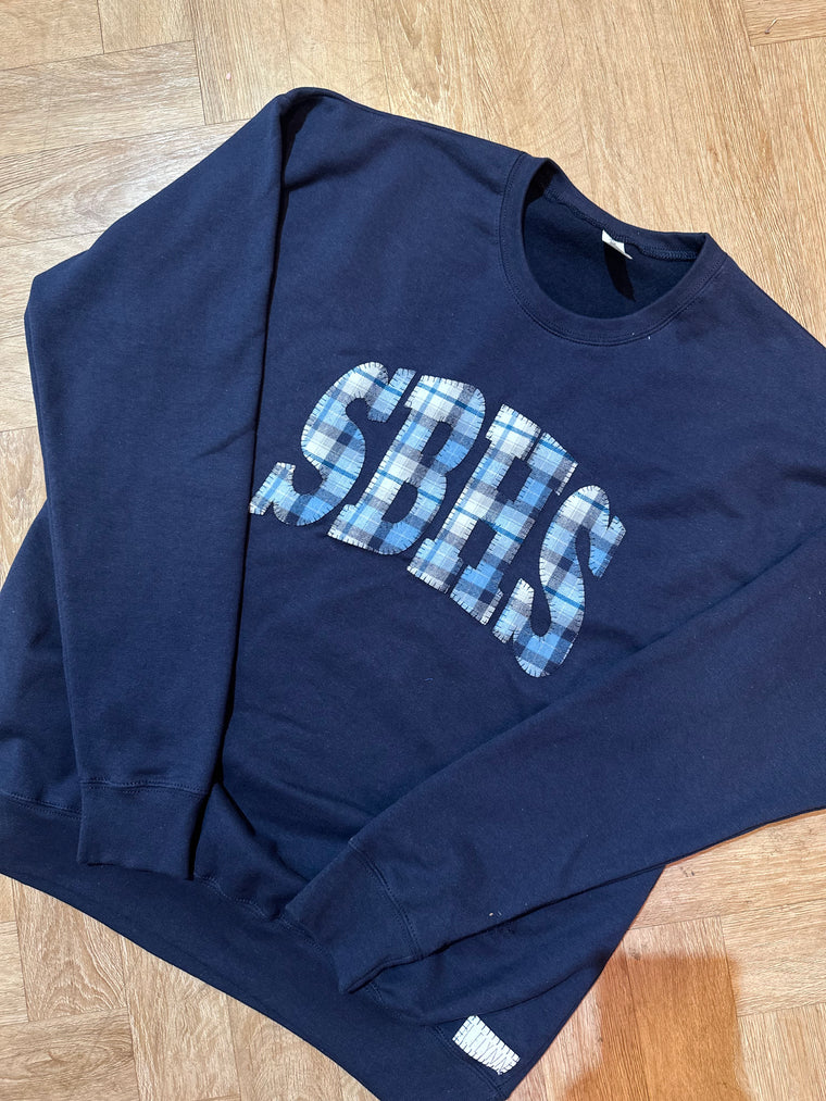 VARSITY BLUE FLANNEL SBHS - NAVY TULTEX CREW