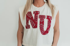 RED BANDANA NU - IVORY MUSCLE TEE