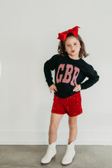 VARSITY RED GINGHAM GBR - BLACK CREW (YOUTH + ADULT)