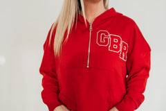 CHENILLE GBR - RED QUARTER ZIP