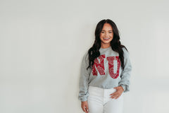 VARSITY BANDANA NU - GREY CROP CREW