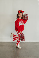 VARSITY SILVER METALLIC HUSKERS - RED CREWNECK (TODDLER + YOUTH)