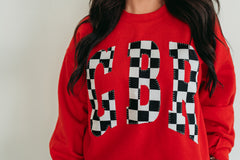 VARSITY BLACK/WHTIE CHECKERED GBR - RED CREWNECK