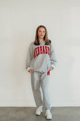 VARSITY RED NEBRASKA - SPORT GREY CREWNECK