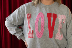 PATCHWORK LOVE - SPORT GREY CREWNECK