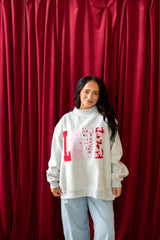 PATCHWORK LOVE - GREY MOCKNECK