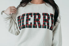 RED/GREEN FLANNEL MERRY - SAND CREW