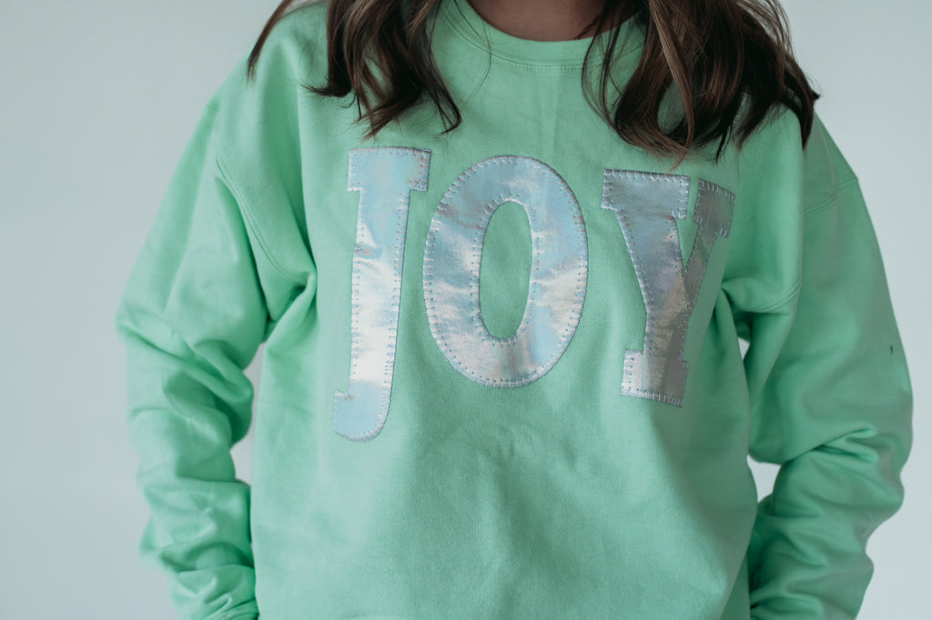 SILVER IRIDESCENT JOY - MINT CREW
