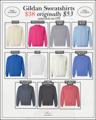 SIZE X-LARGE | GILDAN CREWNECKS