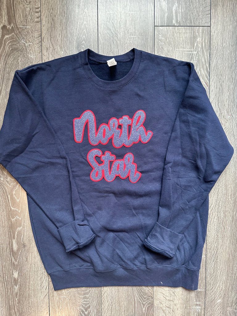 NAVY SPARKLE/MAROON NORTH STAR - NAVY TULTEX CREWNECK