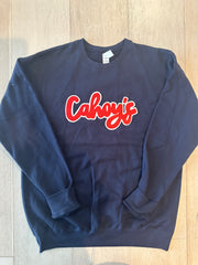 CAHOY'S - NAVY TULTEX CREW - YOUTH + ADULT