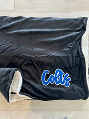 COLTS - BLACK SHERPA BLANKET