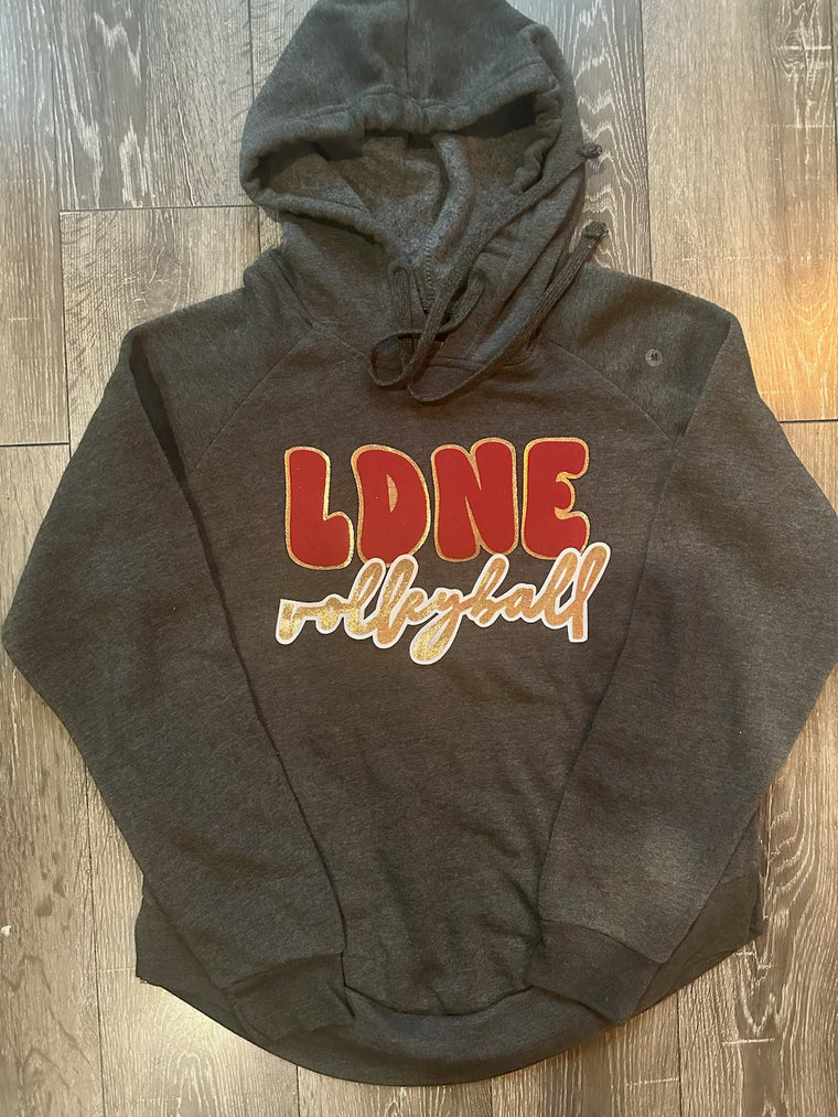 LDNE VOLLEYBALL - GREY ANGEL FLEECE HOODIE