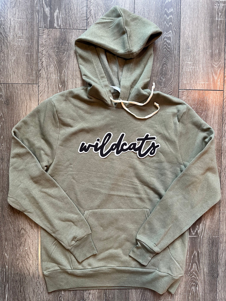 DAINTY WILDCATS - GREEN FLEECE HOODIE