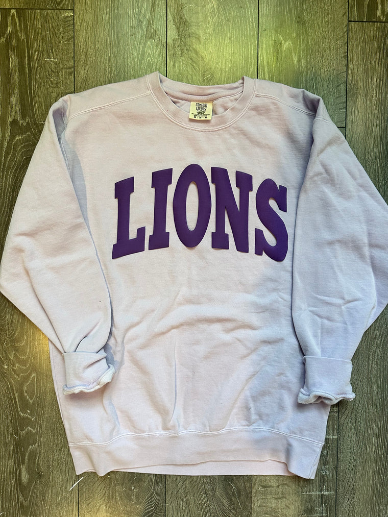 VARSITY PURPLE LIONS - ORCHID COMFORT COLORS CREWNECK
