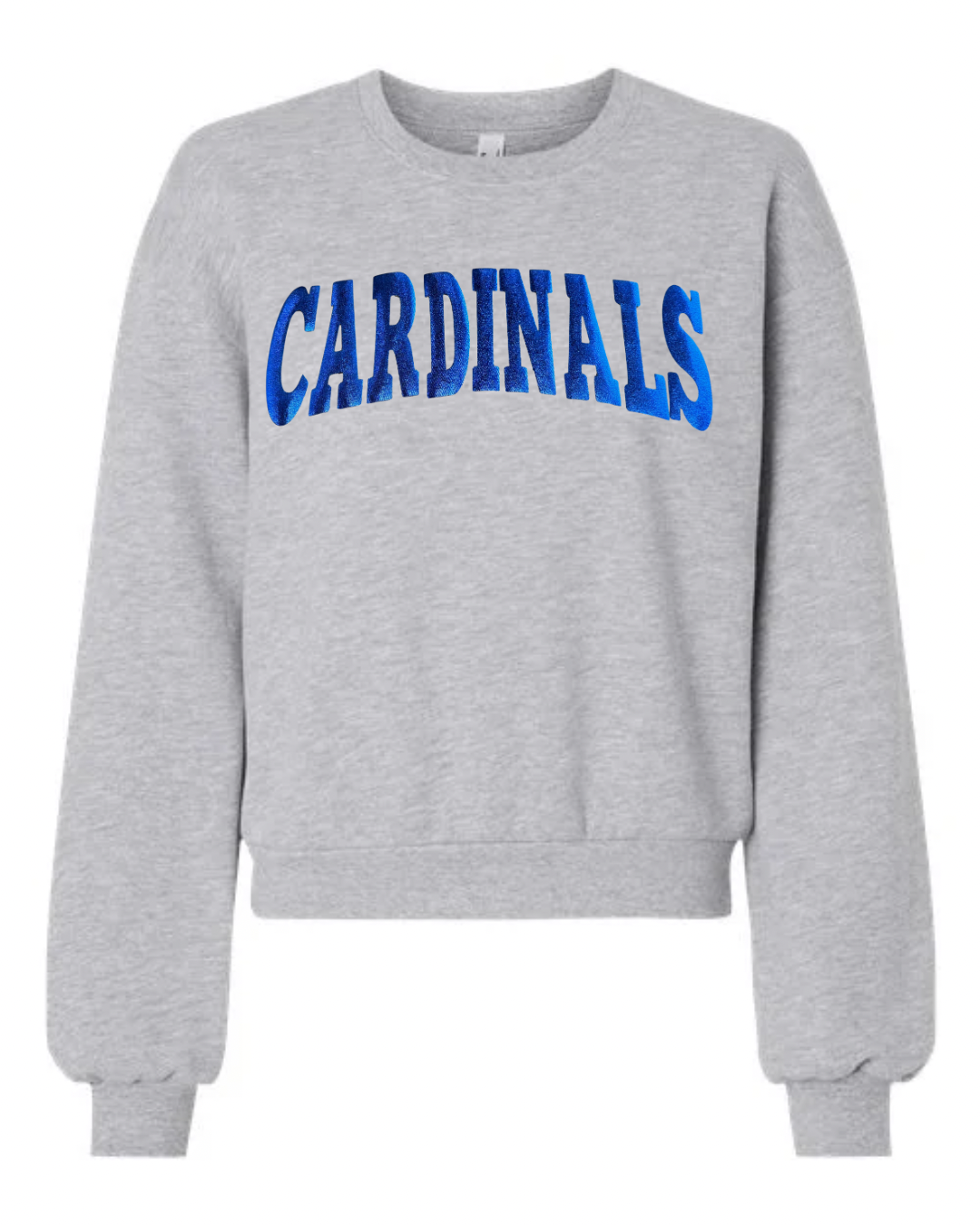 BLUE METALLIC CARDINALS - GREY CROP CREW