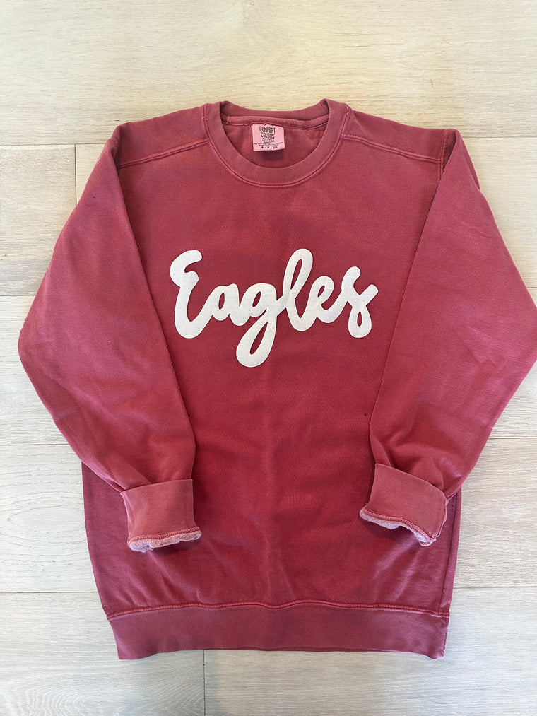 EAGLES - RED COMFORT COLORS CREW