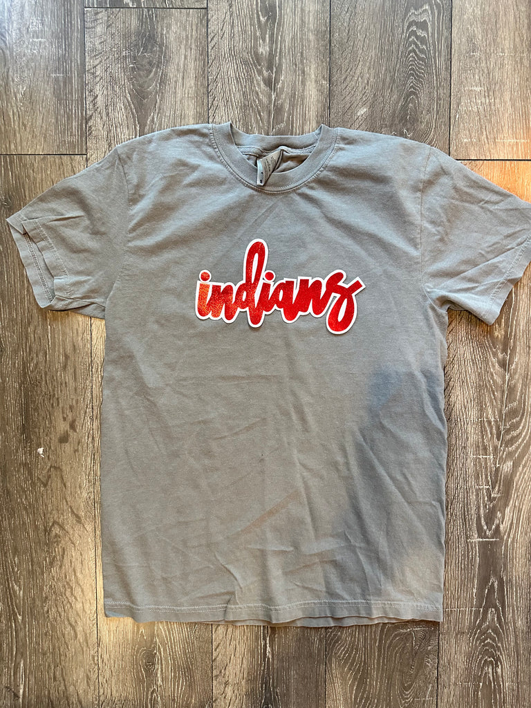 CURSIVE INDIANS - GREY COMFORT COLORS TEE (YOUTH + ADULT) – H.FLYNN