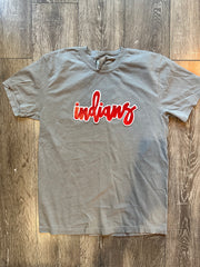 CURSIVE INDIANS - GREY COMFORT COLORS TEE (YOUTH + ADULT)