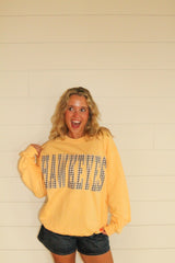 GINGHAM HAWKEYES - BUTTER YELLOW CREW