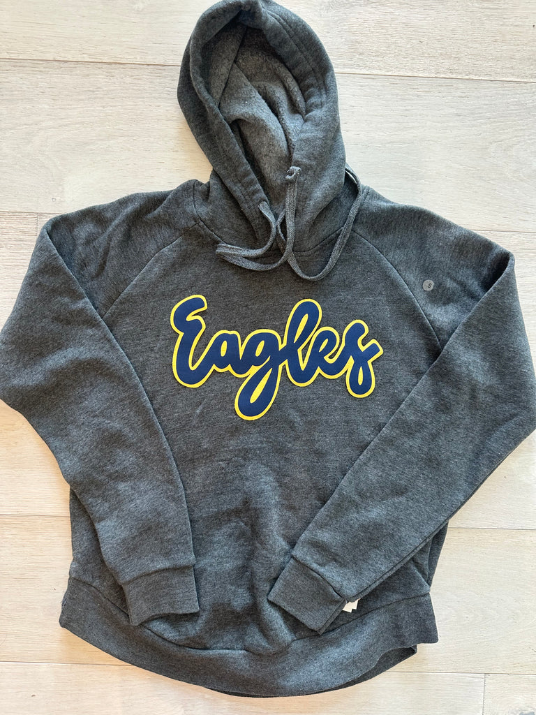 CURSIVE EAGLES - GREY ANGEL FLEECE HOODIE