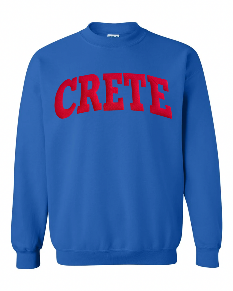 RED CRETE - BLUE CREWNECK (YOUTH + ADULT)