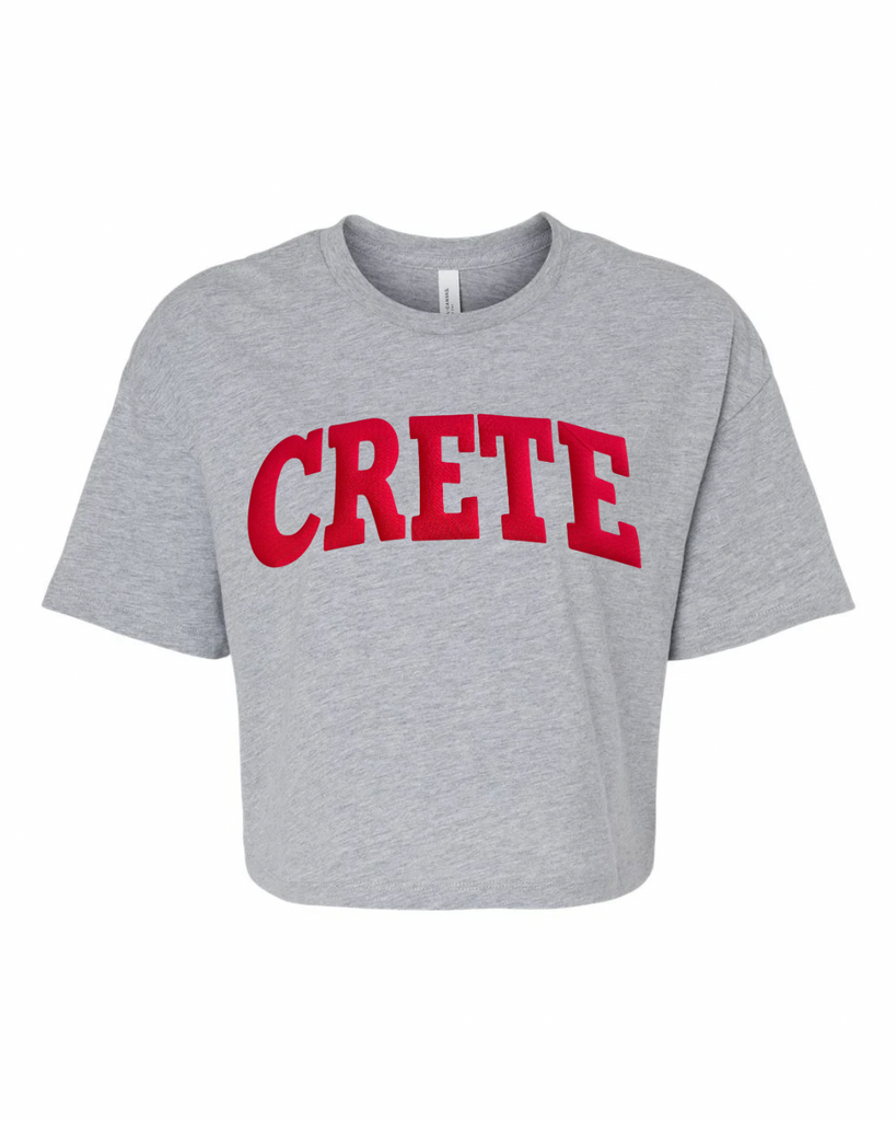 RED CRETE - GREY CROP TEE