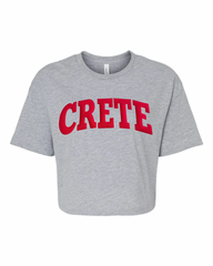RED CRETE - GREY CROP TEE
