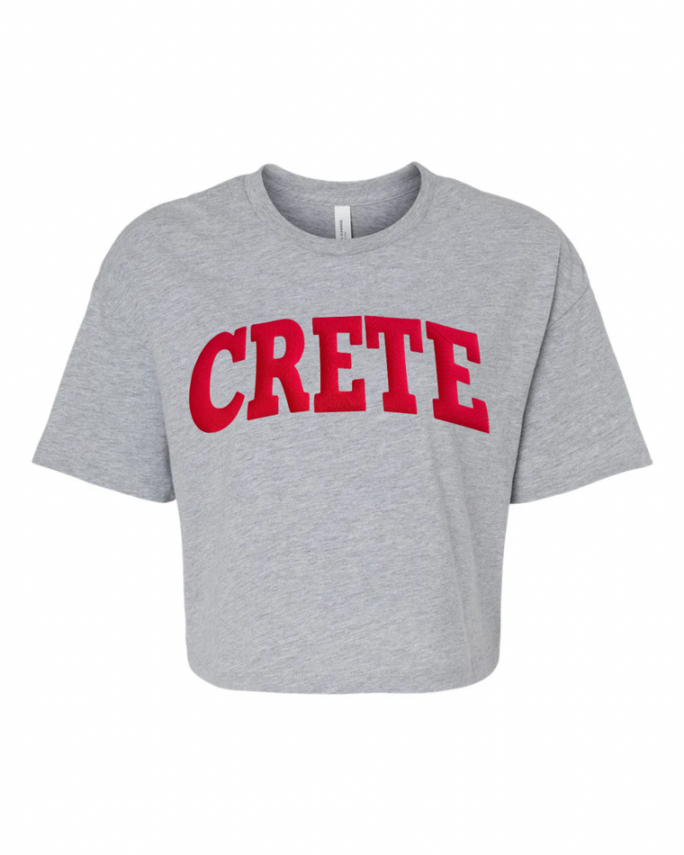 RED CRETE - GREY CROP TEE