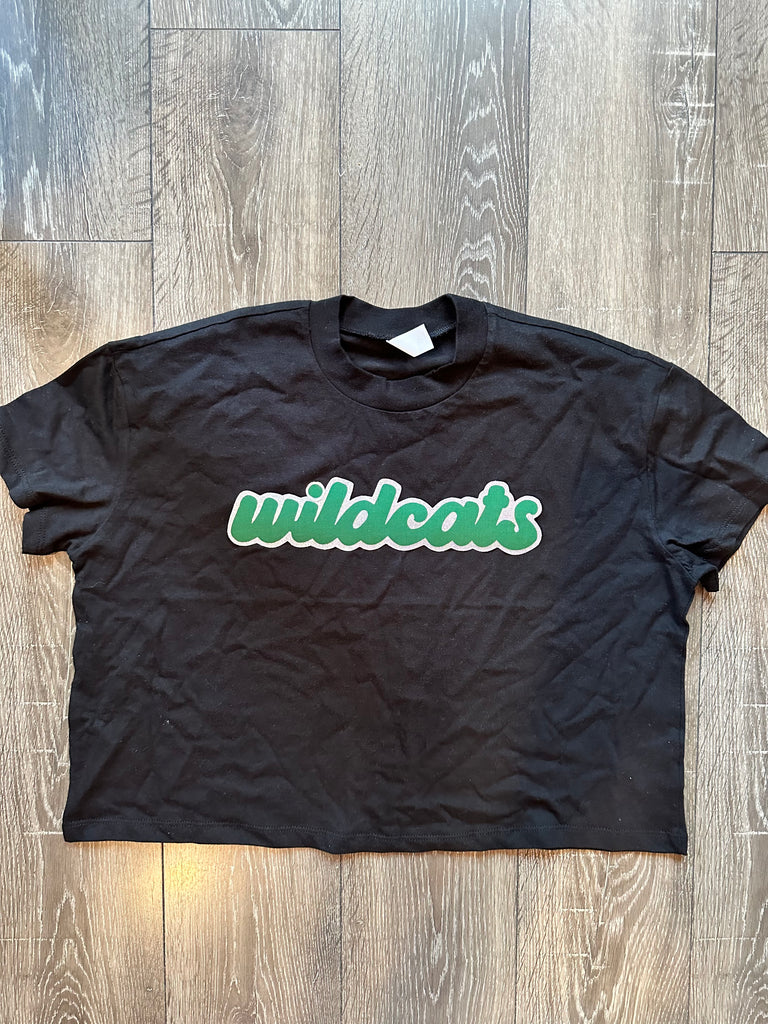 WILDCATS - BLACK CROP TEE