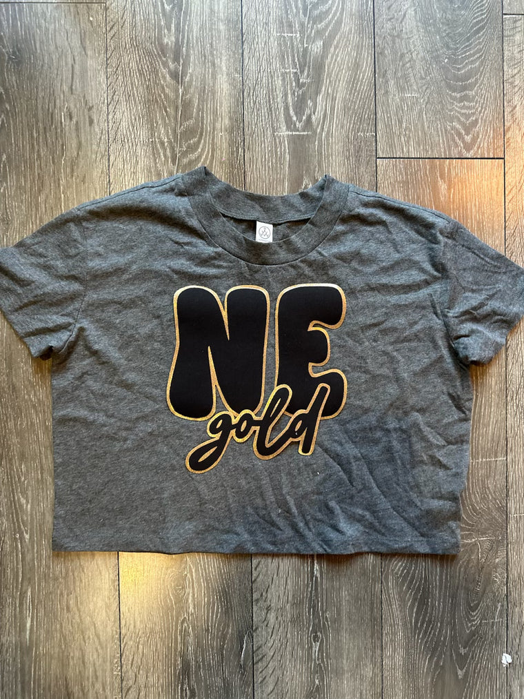 NE GOLD - GREY CROP TEE