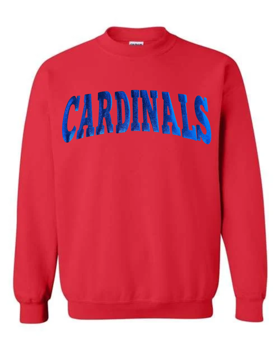 BLUE METALLIC CARDINALS - RED CREWNECK (TODDLER + ADULT)