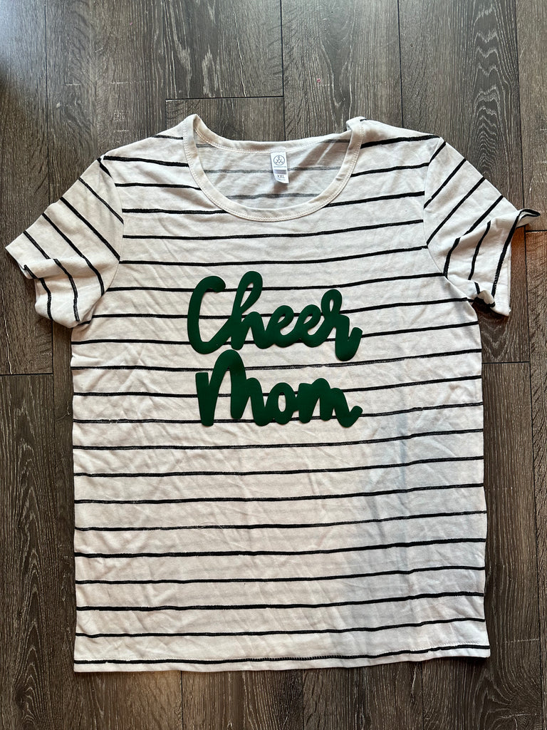 CHEER MOM - STRIPE TEE