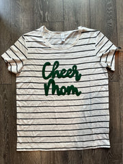 CHEER MOM - STRIPE TEE