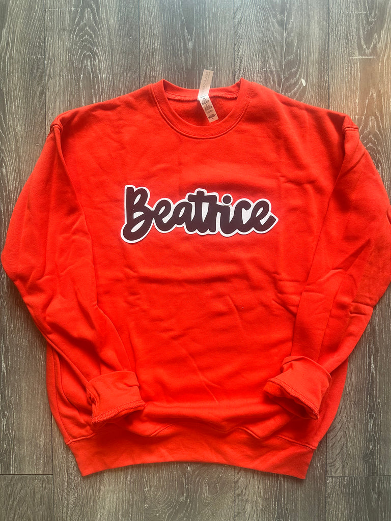 BEATRICE - POPPY ORANGE SPONGE CREW