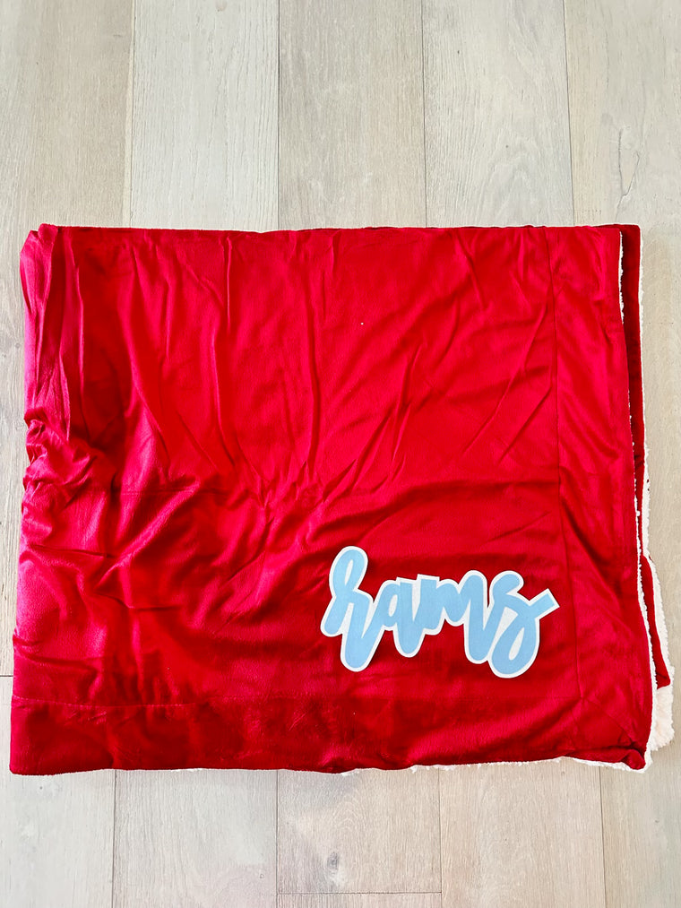 RAMS - RED SHERPA BLANKET