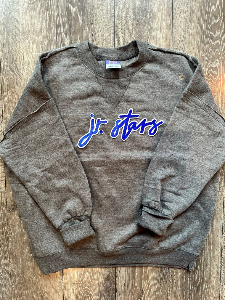 DAINTY JR.STARS - GREY SUEDED CREW