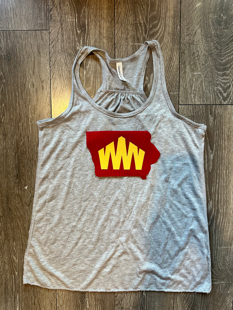 STATE w/ WW - GREY RACERBACK TANK