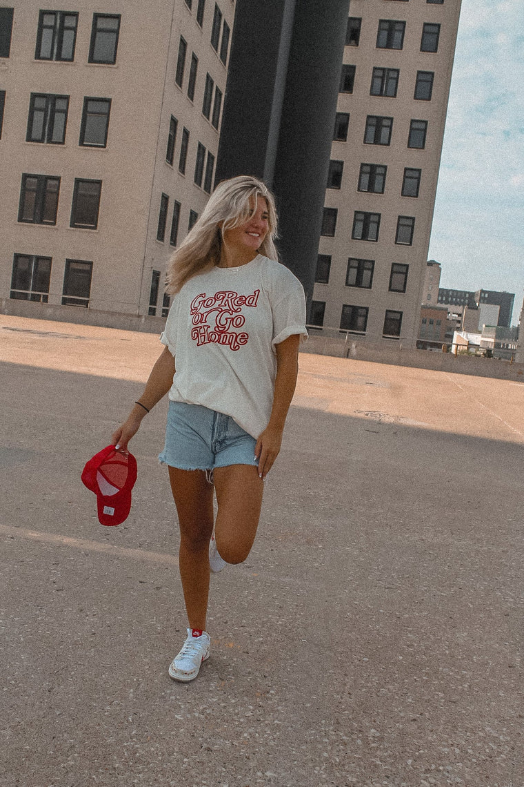 GO RED OR GO HOME - IVORY TEE **