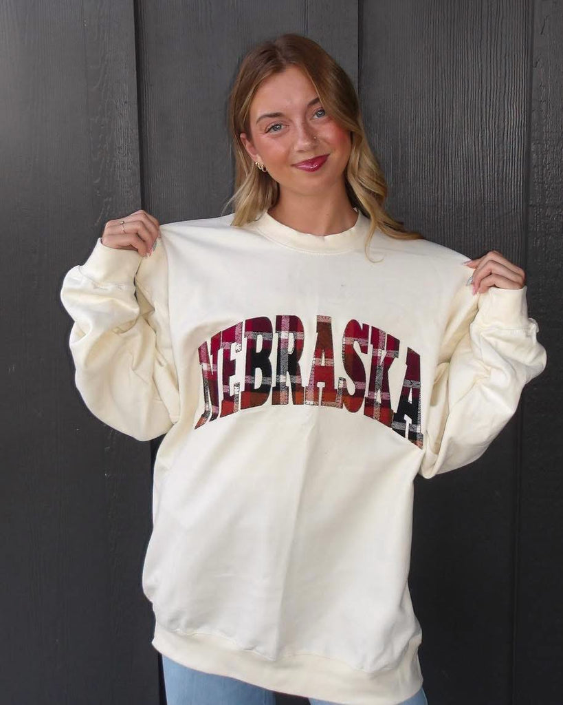 FALL FLANNEL NEBRASKA - IVORY CREW